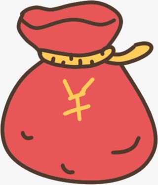 钱袋卡通版手绘免抠