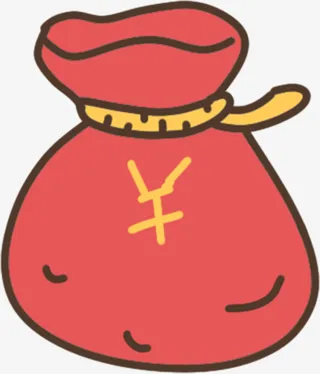 钱袋卡通版手绘免抠
