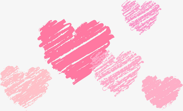 红色母亲节手绘爱心免抠