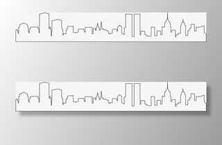 手绘城市线框图免抠