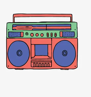 老式收音机手绘图免抠