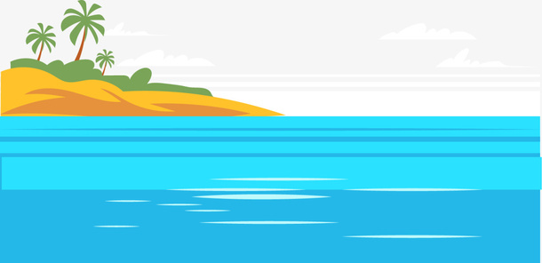 蓝色清新卡通海水海底免抠