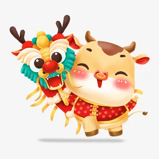 金牛年卡通形象免抠