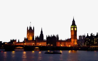 中国风江边房子免抠