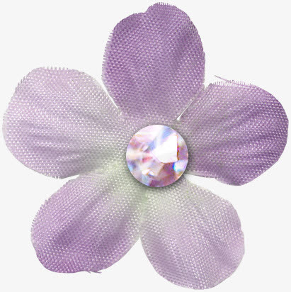 五角紫色布花免抠