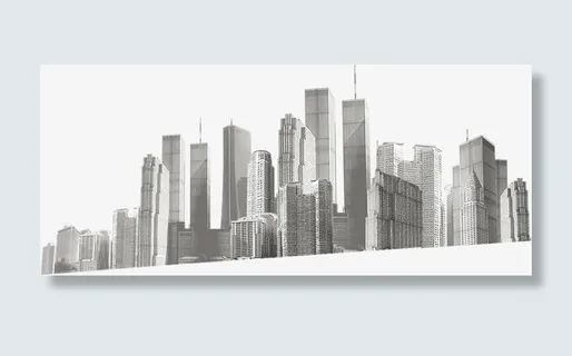 都市素材高楼林立招聘海报免抠