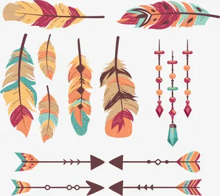 彩色羽毛装饰免抠