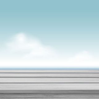 蓝色天空木板展台背景高清