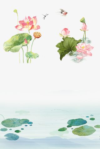 免扣荷叶荷花免抠