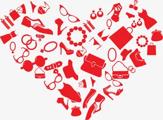 一堆各式爱心商品免抠