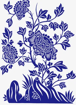 青花瓷花纹免抠