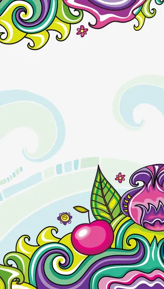 矢量红苹果装饰花纹背景插画