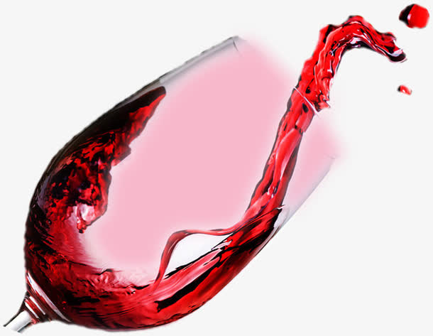 红酒液体飞溅高脚杯免抠