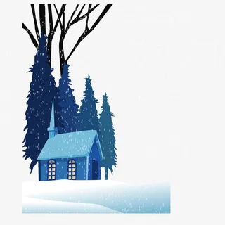 冬天下雪风景矢量免抠图免抠