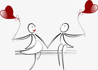 矢量线条小人图案免抠