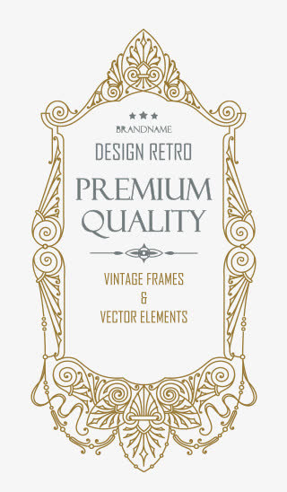 欧式花纹边框免抠