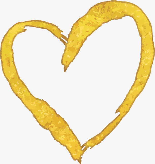 七夕情人节金色爱心元素免抠