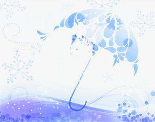 蓝色雨伞底纹免抠