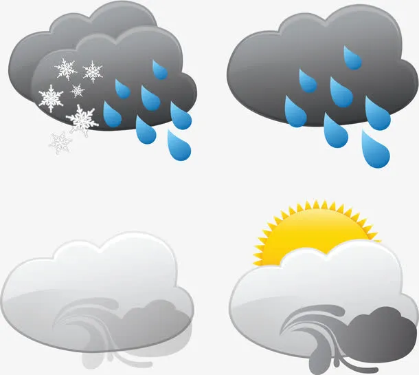 暴雨月亮太阳图标素材免抠免抠