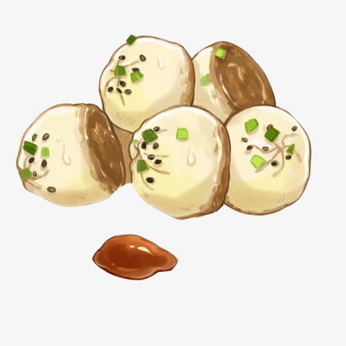 生煎包色彩画素材图片免抠装饰生活用品元素