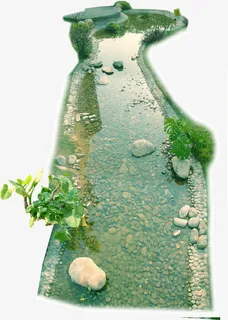 人工鹅卵石小溪免抠