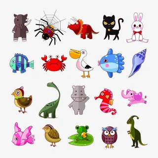 卡通矢量动物免抠