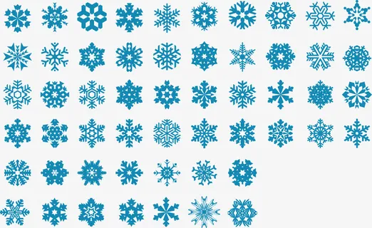 蓝色雪花矢量图标免抠图标元素