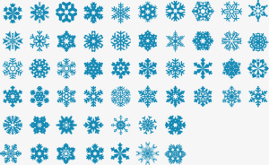 蓝色雪花矢量图标免抠图标元素