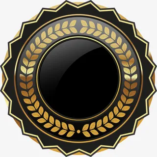 大气黑色圆形徽章免抠