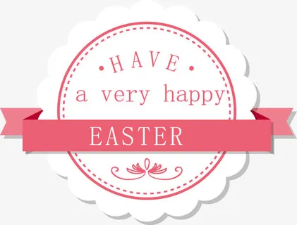 清新复活节素材免抠标签元素
