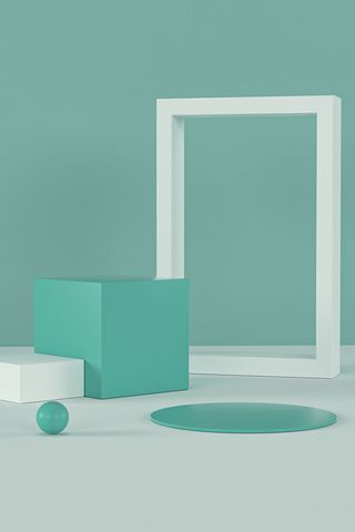 电商清新蓝色c4d立体3D海报家居背景高清