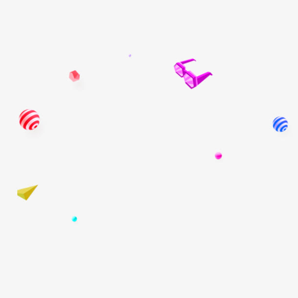 飘浮彩球素材免抠