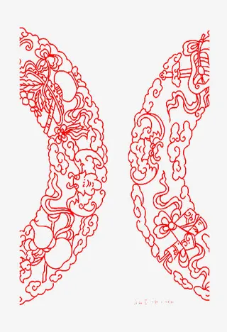 中国风圆形纹免抠