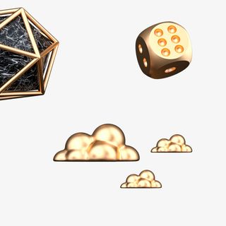 金色装饰  漂浮物 骰子 多边形球免抠