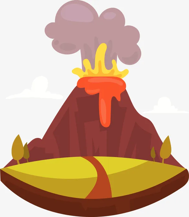 火山喷发矢量图下载免抠