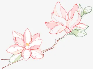 粉色玉兰花免抠