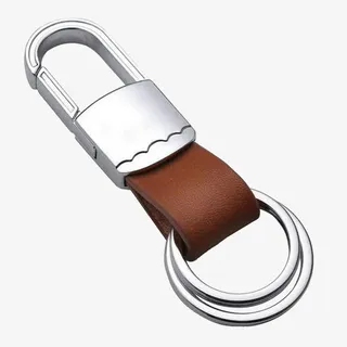 牛皮钥匙扣免抠