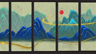 手绘屏风肌理背景高清