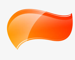 橙色立体渐变对话框免抠