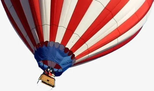 春季红色条纹氢气球免抠