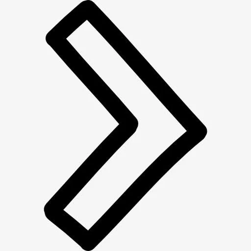 右箭头手绘轮廓图标免抠