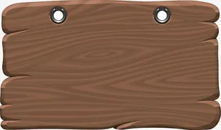 可爱卡通木头牌匾矢量素材免抠