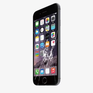 黑色碎屏手机免抠