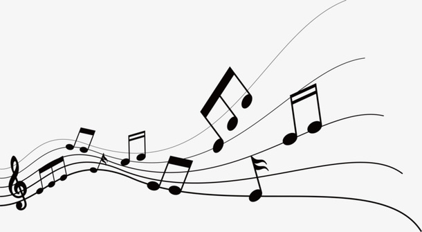 音符，黑色，线条，音乐免抠