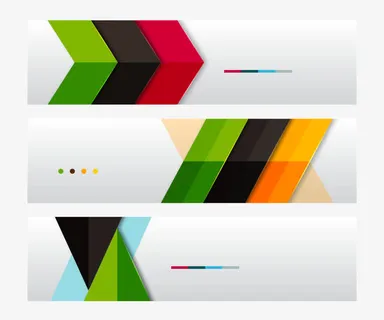 几何彩色横幅素材免抠