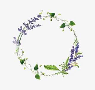 紫色花朵花环免抠