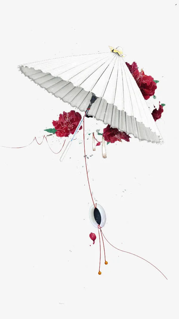 白色雨伞免抠