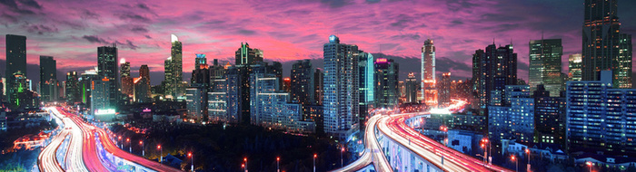 大气城市夜景banner高清