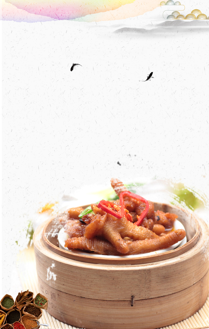 传统美食海报背景素材高清