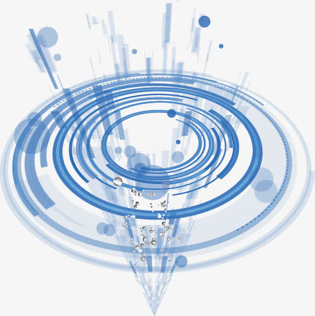 蓝色科技感抽象圈圈免抠